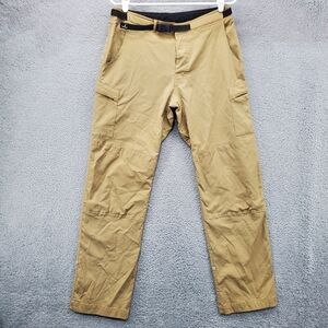 Prana Pants Mens Medium Tan Cargo Pockets Belted Lightweight Outdoor